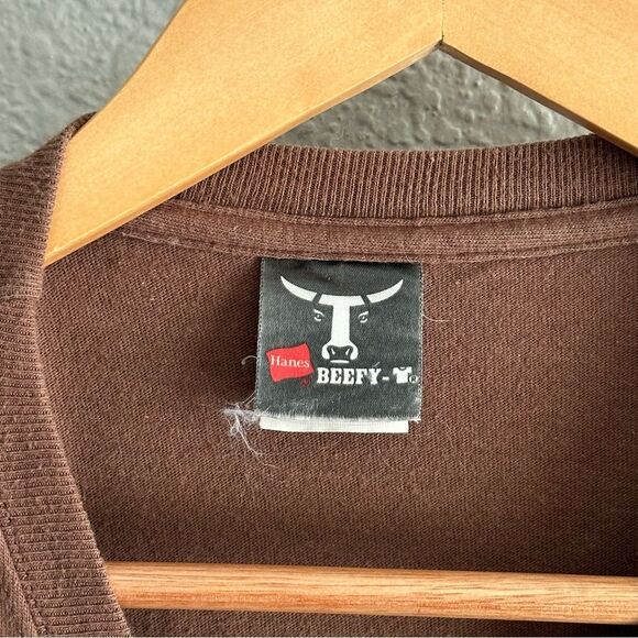 Vintage Mammoth Mtn CA Shirt Hanes Beefy T Brown Snowboard Ski Long Sleeve Sz XL - Picture 7 of 8